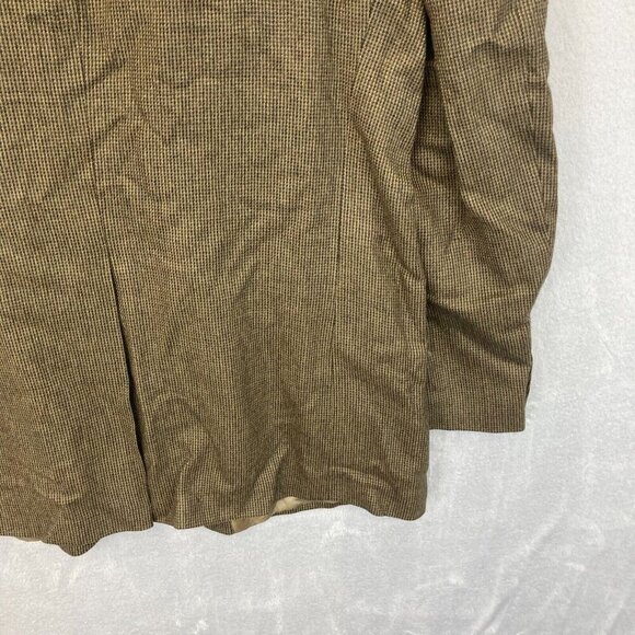 Chaps Ralph Lauren 100% Lambswool Tweed Blazer Mens 44L Sports Jacket Tan Green - Picture 10 of 16